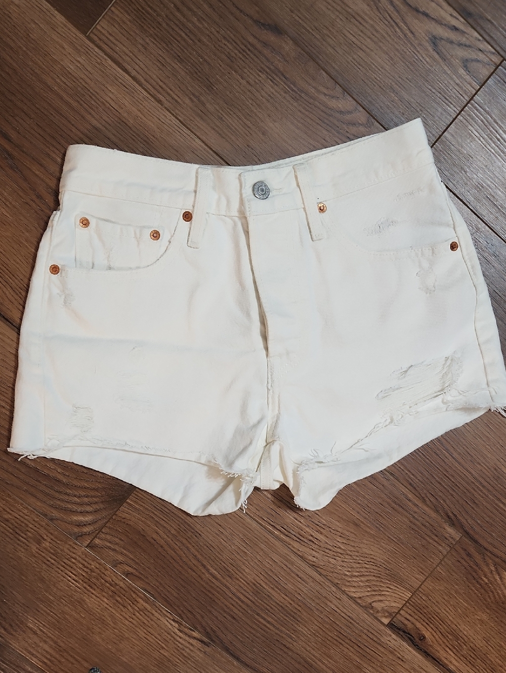Levi's White Denim Shorts